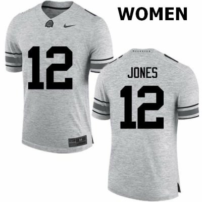 Women's Ohio State Buckeyes #12 Cardale Jones Gray Nike NCAA College Football Jersey July OEL4644KZ